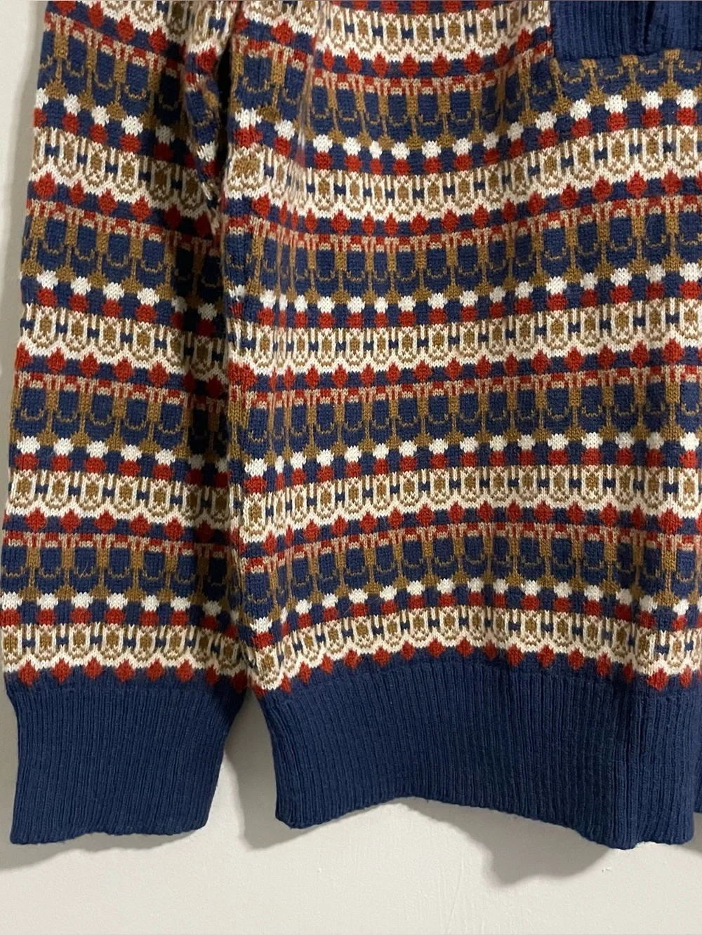 Vintage Kmart 80s Zip Up Pullover Striped Geometric Retro Colorful Sweater Sz L